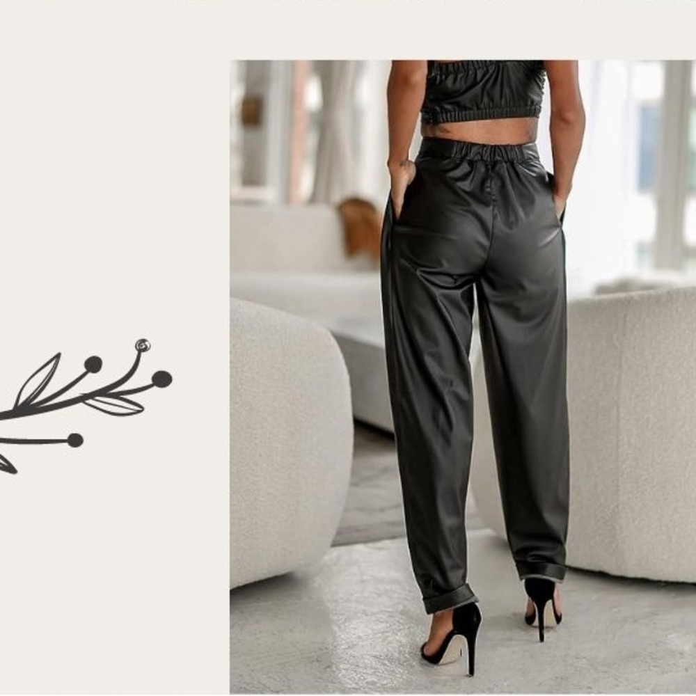 SIGNEDBLAKE Faux Leather Pants – NWT – Size Large - Picture 2 of 8